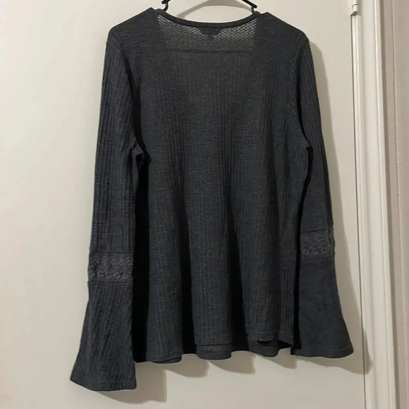 Lucky Brand Womens Flare Sleeve Casual Thermal Top Size L - Picture 3 of 6
